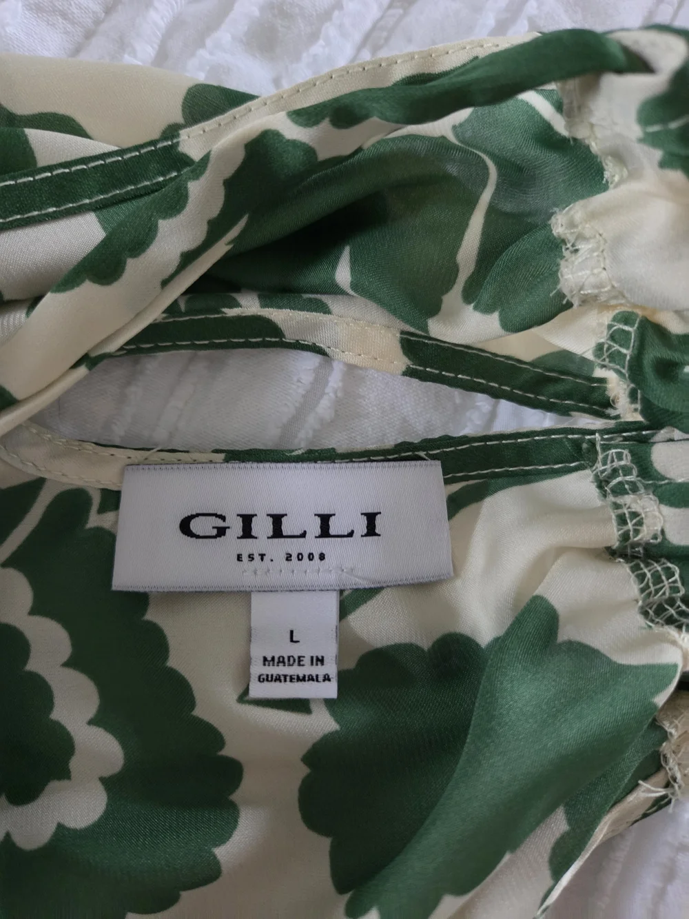 Gilli Cream Midi Dress with Green Floral Print (size L) - Picture 5 of 6